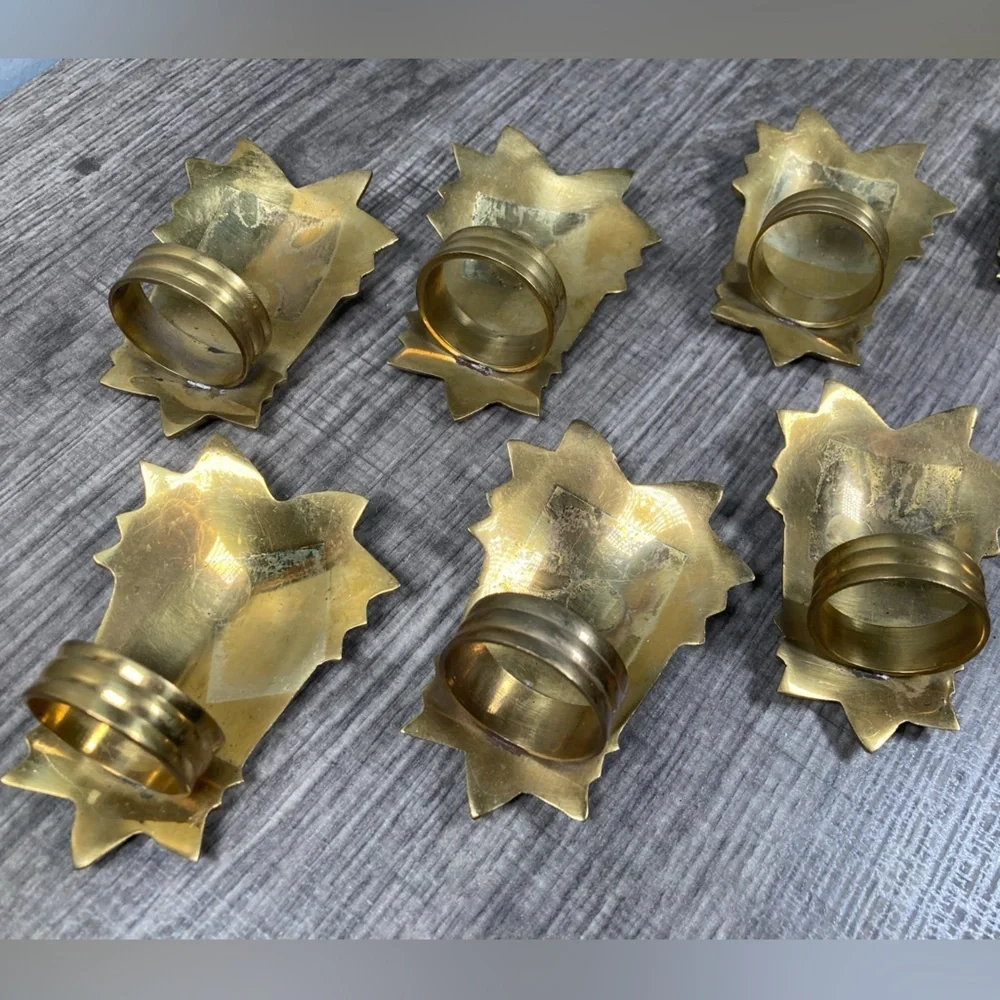 10 - Solid Brass Pineapple Napkin Rings Southern Hospitality